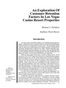 An Exploration Of Customer Retention Factors In Las Vegas Casino