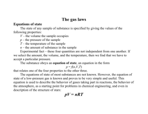 The gas laws pV = nRT