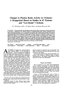 Changes in Plasma Renin Activity in Cirrhosis