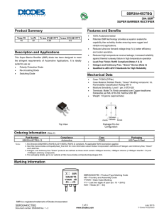SBR30A45CTBQ Product Summary Description and Applications