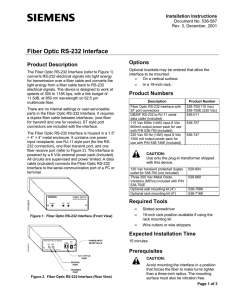 Fiber Optic RS-232 Interface