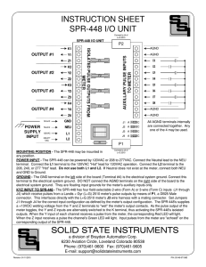 SPR-448 I/O Termination Unit Instructions