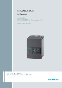 Application, SINAMICS DCM as field supply unit