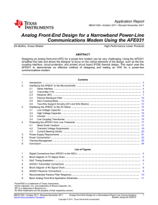 Analog Front-End Design for a Narrowband