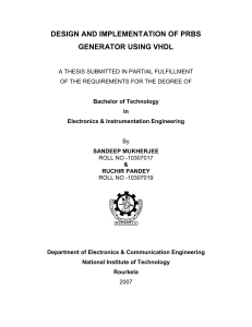 design and implementation of prbs generator using vhdl