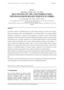 mls testing of vrla batteries using pseudo random binary - EVS-24