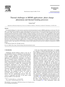 Thermal challenges in MEMS applications