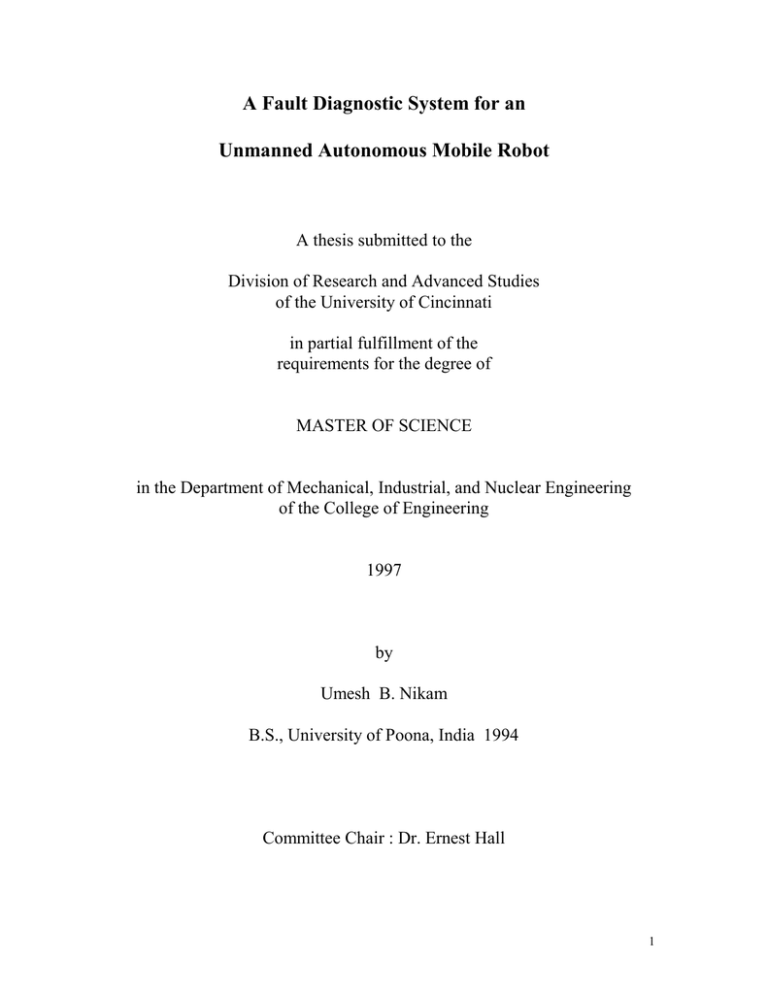 A Fault Diagnostic System for an Unmanned Autonomous Mobile