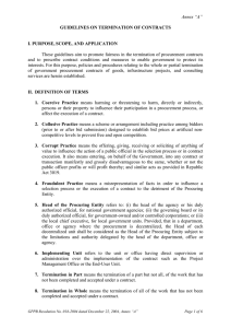 GUIDELINES ON TERMINATION OF CONTRACTS