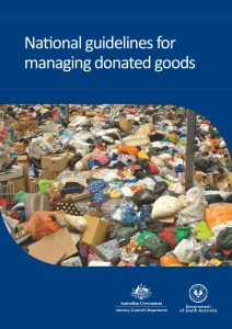 National guidelines for managing donated goods