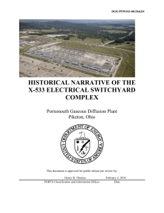 historical narrative of the x-533 electrical switchyard complex