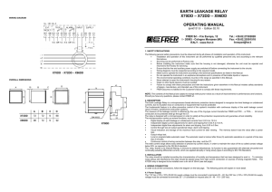 earth leakage relay x70dd – x72dd – x96dd operating manual