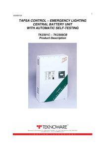 tapsa control – emergency lighting central battery unit