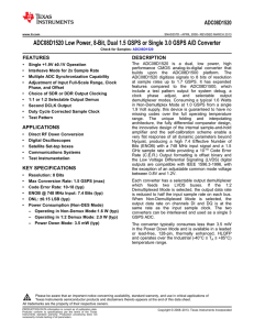 ADC08D1520 Low Power, 8-Bit, Dual 1.5 GSPS or Single 3.0 GSPS