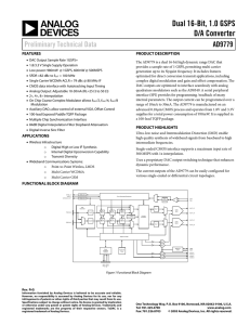 AD9779 Dual 16-Bit, 1.0 GSPS D/A Converter Preliminary