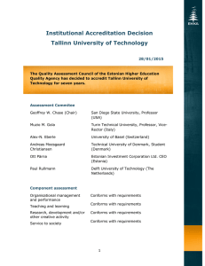 Institutional Accreditation Decision Tallinn University of Technology