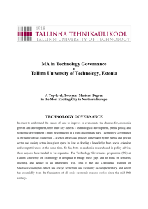 MA in Technology Governance Tallinn University of Technology