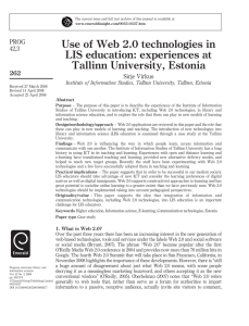 Use of Web 2.0 technologies in LIS education: experiences at