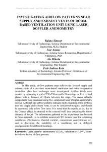 based ventilation unit using laser doppler anemometry