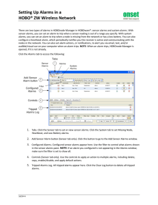 Setting Up Alarms in a HOBO ZW Wireless Network