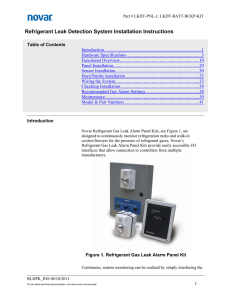 Refrigerant Leak Detection System Installation Instructions