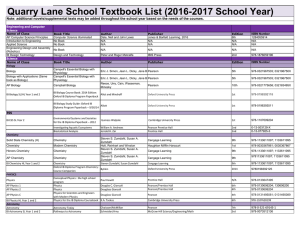 Quarry Lane School Textbook List (2016