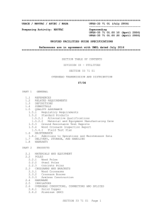 UFGS 33 71 01 Overhead Transmission and Distribution