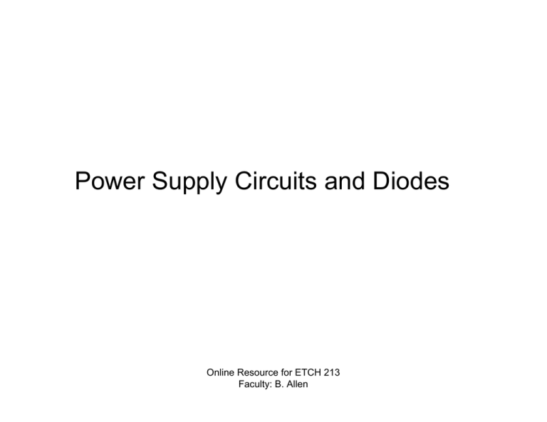 Power Supply Circuits and Diodes