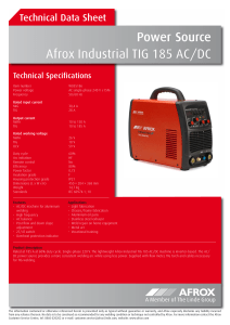 Afrox Industrial TIG 185 AC/DC Power Source