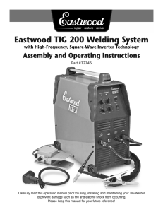 Eastwood TIG 200 Welding System Instructions