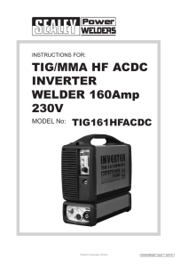 TIG/MMA HF ACDC INVERTER WELDER 160Amp 230V