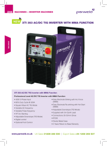 246 NEW XTI 353 AC/DC TIG InverTer wITh MMA FunCTIon