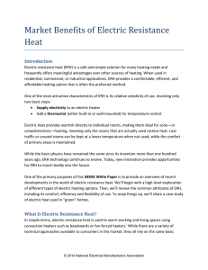 Market Benefits of Electric Resistance Heat