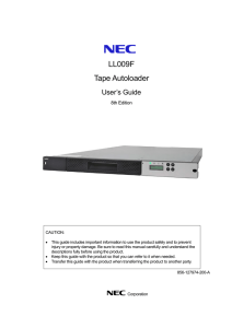 LL009F Tape Autoloader User`s Guide 8th Edition