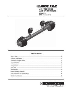 H741 Loose Axle Specifications