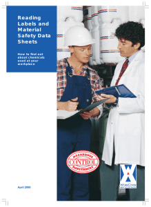Reading Labels and Material Safety Data Sheets (msds).