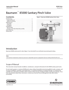 Baumann 85000 Sanitary Pinch Valve