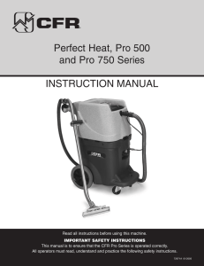 Perfect Heat, Pro 500 and Pro 750 Series INSTRUCTION