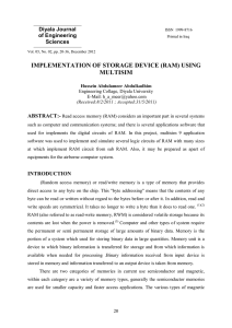 IMPLEMENTATION OF STORAGE DEVICE (RAM) USING MULTISIM