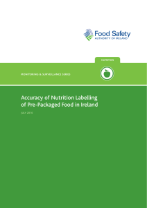 Accuracy of Nutrition Labelling of Pre