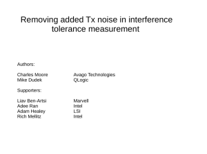 Removing added Tx noise in interference tolerance