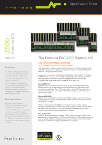 Foxboro PAC 2500 Remote I/O Data Sheet