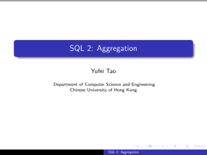 SQL 2: Aggregation - Department of Computer Science and