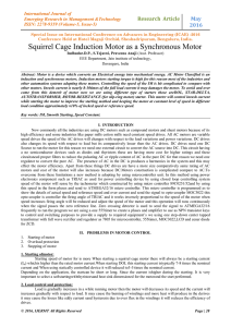 Squirrel Cage Induction Motor as a Synchronous Motor