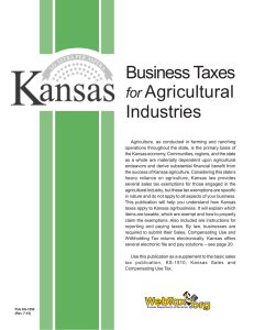 Sales and Use Tax for the Agricultural Industry (KS-1550)