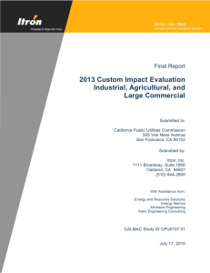 2013 Custom Impact Evaluation Industrial, Agricultural, and Large