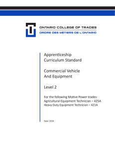 Apprenticeship Curriculum Standard Commercial Vehicle And