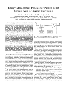 Energy Management Policies for Passive RFID Sensors with RF