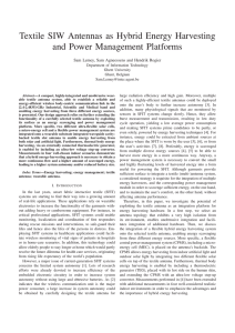 Textile SIW Antennas as Hybrid Energy Harvesting and Power