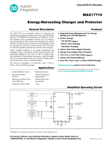 MAX17710 Energy-Harvesting Charger and Protector